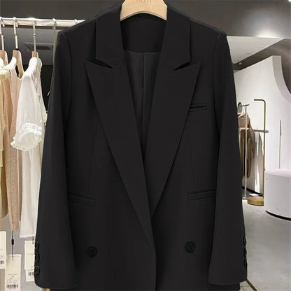 New Women Elegant Straight Suit Jacket Casual Office Lady Blazer High-end Clothes Spring Autumn Cardigan Jacket Female Outerwear