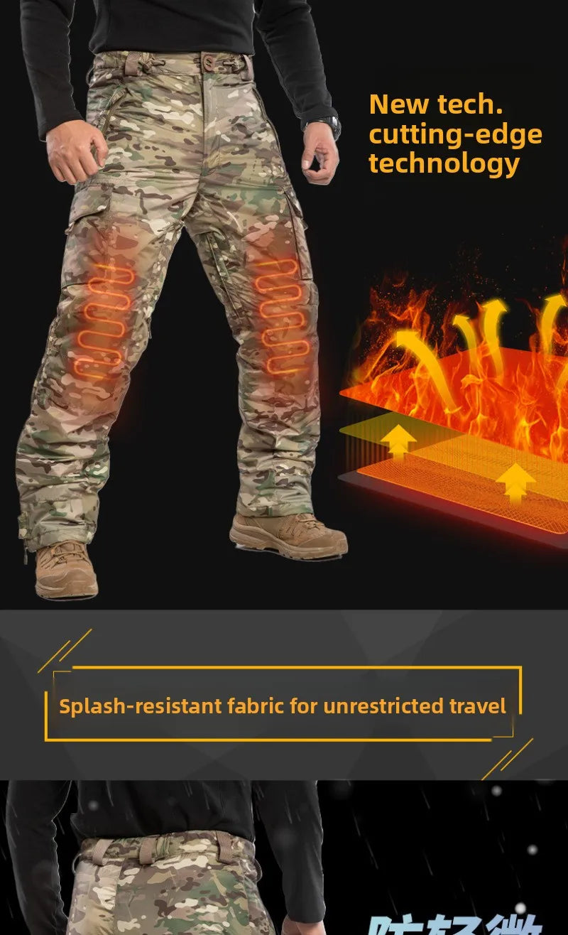 Winter Outdoor Camouflage Tactical Military Warmth Mountaineering Hiking Men Splash and Wind Proof Ski Pant