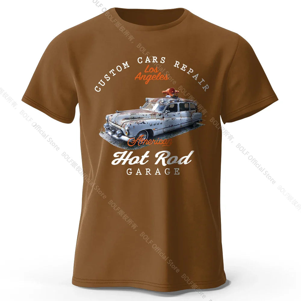 Custom Car Club Patch Printed Unisex Men Women T-Shirt Tees Tops 100% Cotton Embossed Logo Graphic Gearhead Outfit