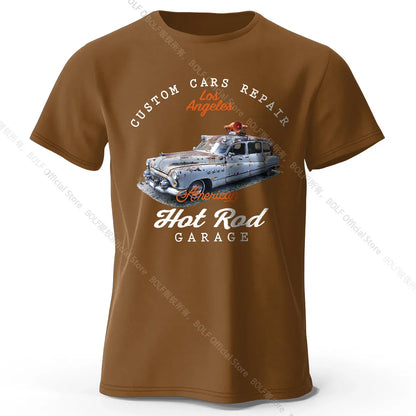 Custom Car Club Patch Printed Unisex Men Women T-Shirt Tees Tops 100% Cotton Embossed Logo Graphic Gearhead Outfit