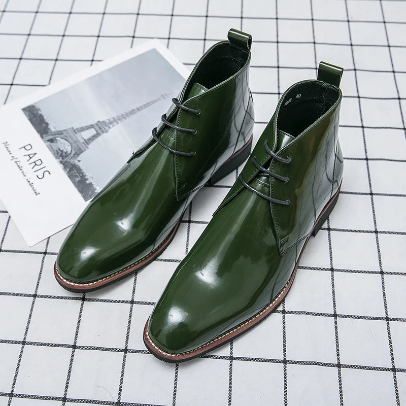 Mayba Pointed Leather Shoes Men Casual Shoes Ankle Boots Size 38-48