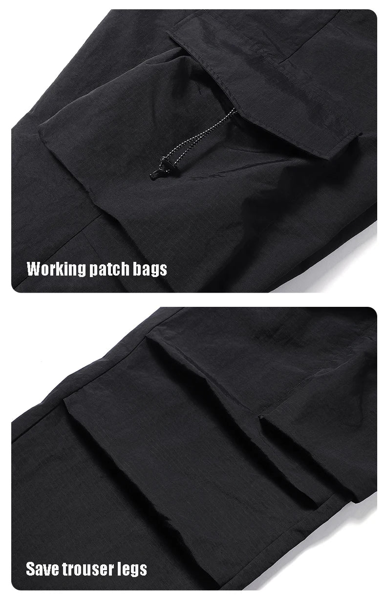Women Hiking Pant Elastic Waist Trouser Adjustable Cuff Windproof Pant Men Outdoor Camping Pant Multiple Pockets Waterproof Pant