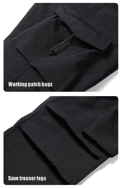 Women Hiking Pant Elastic Waist Trouser Adjustable Cuff Windproof Pant Men Outdoor Camping Pant Multiple Pockets Waterproof Pant