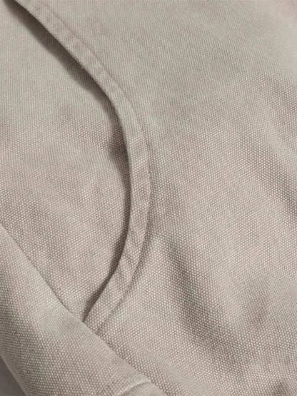 Autumn Winter Short Thickened Warm Oversized Canvas Washed Padded Jacket with Faux Fur Inside Loose Casual Hoodie