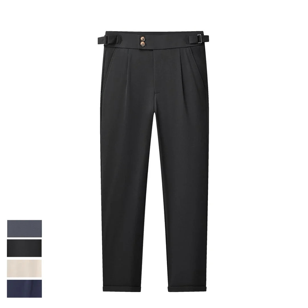 High Quality Mens Stretch Golf Pants Casual Slim Fit Dress Pants Adjustable Waist Tapered Work Cropped Trousers