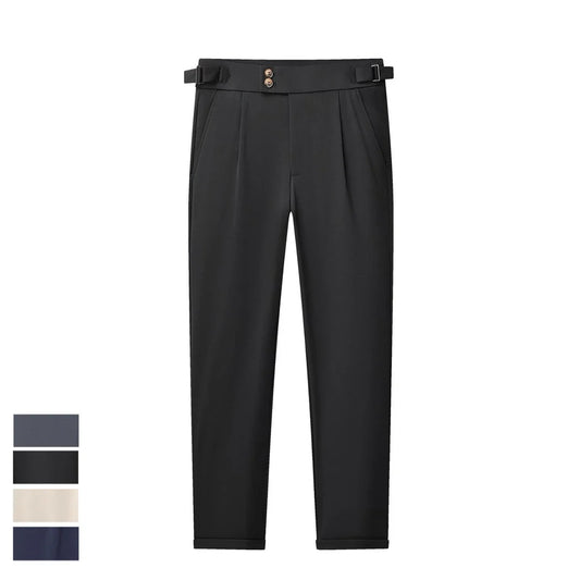 High Quality Mens Stretch Golf Pants Casual Slim Fit Dress Pants Adjustable Waist Tapered Work Cropped Trousers
