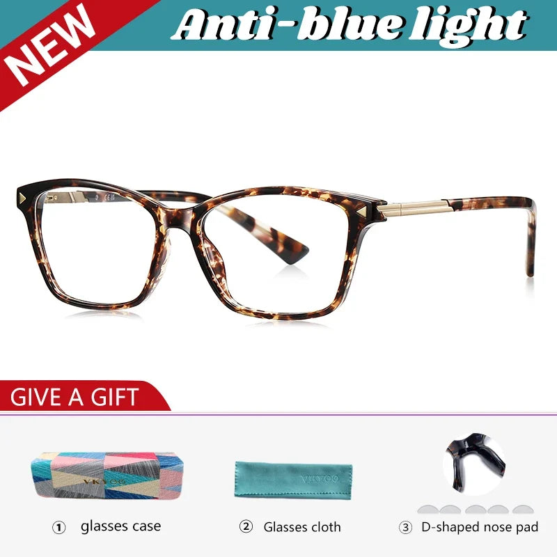 Fashion Personalized Geometric Simple Design Women's Anti-Blue Light Reading Glasses Men Customizable Prescription LS222
