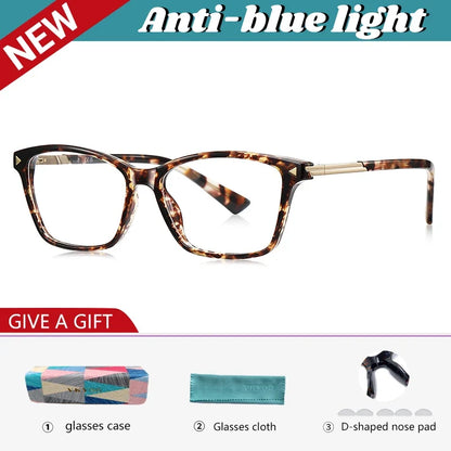 Fashion Personalized Geometric Simple Design Women's Anti-Blue Light Reading Glasses Men Customizable Prescription LS222