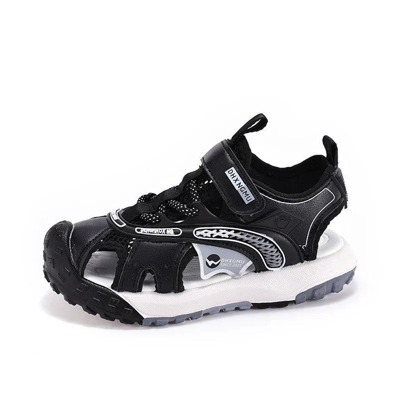 Kids Closed-Toe Sport Sandals, Breathable Mesh Non-Slip Summer Shoes for Boys, Lightweight Casual Beach Hiking Sandals Children