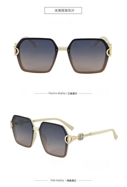 2025 New Sunglasses Ladies Glasses Alloy Legs with Diamound Sunglasses Women Luxury Gafas De Sol UV400