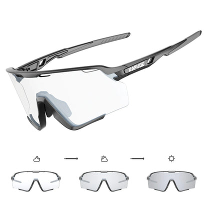 Photochromic Cycling Glasses Silver Lens Sunglasses Multi Color Men Women Bike Outdoor Eyewear Riding Driving Running