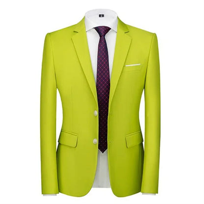 New Male Solid Colour Formal Suit Jacket 21 Colours Available Men Wedding Prom Party Tuxedo Blazer Slim Fit Coats