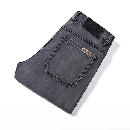 Loose Wide-leg Men's Thin Jeans Lyocell Soft Drape Fabric Comfort Trousers Spring Summer Fashion Brand Washing Denim Pants