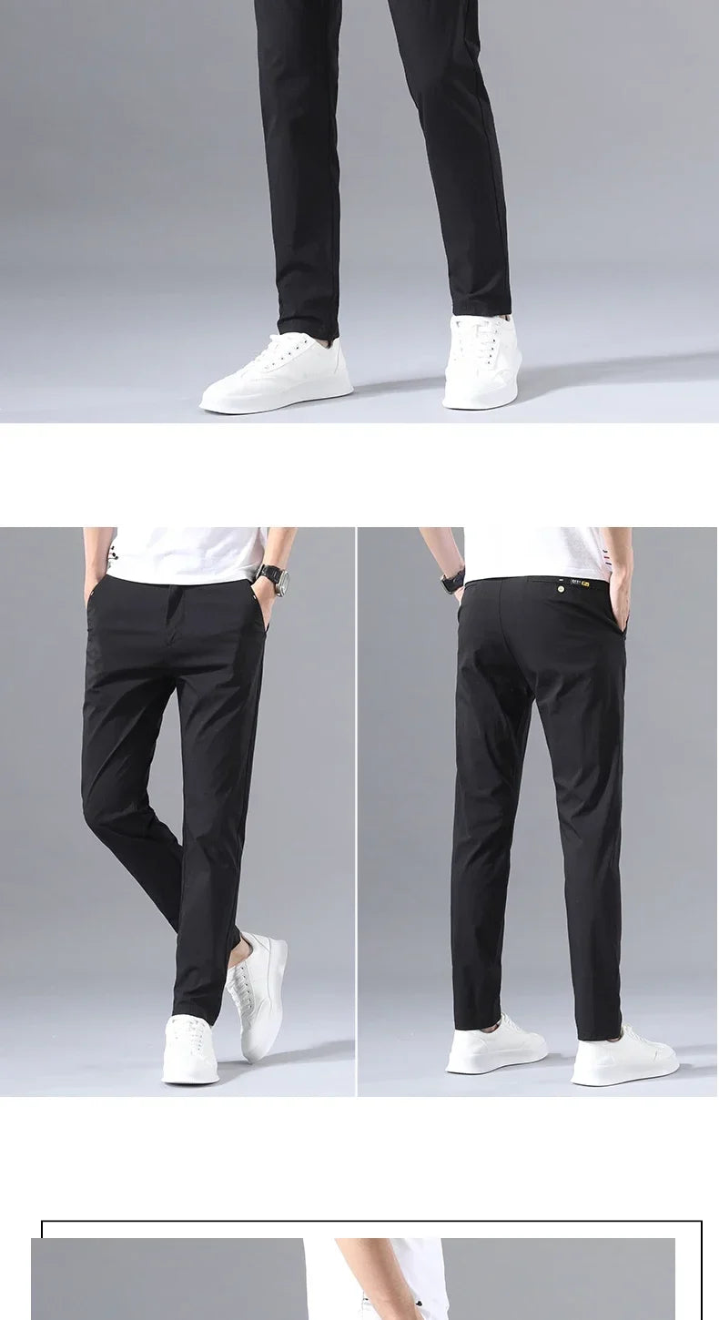 Spring Summer Thin Slim Men Casual Pants Classic Business Cotton Stretch Golf Trousers Korean Fashion Male Clothing Pants