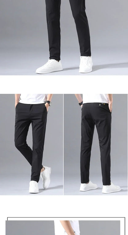 Spring Summer Thin Slim Men Casual Pants Classic Business Cotton Stretch Golf Trousers Korean Fashion Male Clothing Pants