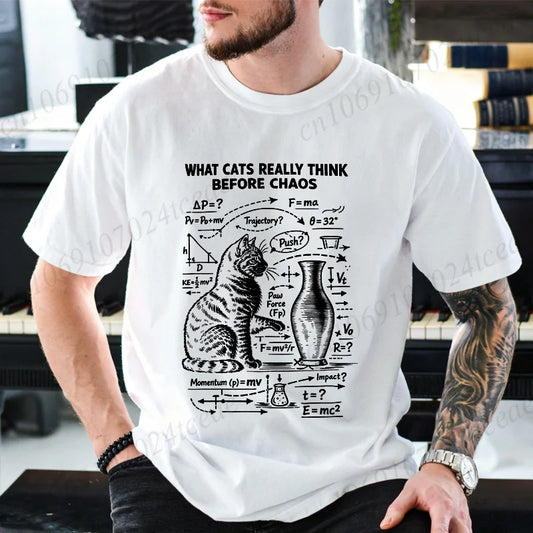 Funny Cat Science Printed Mens Graphic Tee Novelty Sarcastic Funny T-Shirt New Fashion Men Women T-Shirts Casual Short Sleeve
