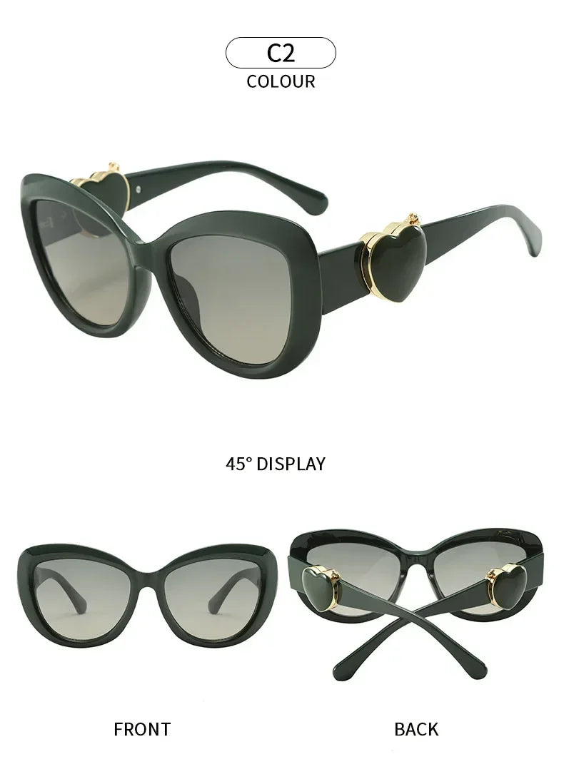 2025 New Trendy Fashion Cat Eye Women Sunglasses Oversized Oval Sun Glasses Ladies UV400 High Quality Light Luxury Sunshade