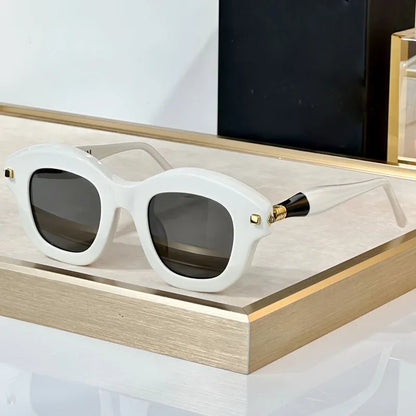 Handmade Sunglasses Men Women Thick Acetate Germany Trendy Luxury Brand Square Design Classical Cat Eye UV400with Case