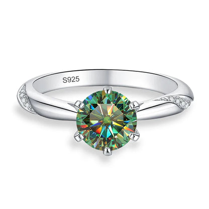 0.5ct 1ct 2ct Blue Pink Grey Moissanite Rings Gifts for Women 925 Sterling Silver Wedding Band Women's Ring Woman Rings
