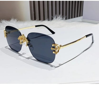 2025 New Frameless Sunglasses Women Men High-end Fashion Sunscreen Ladies Square Sun Glasses Alloy Legs Gafas De Sol UV400