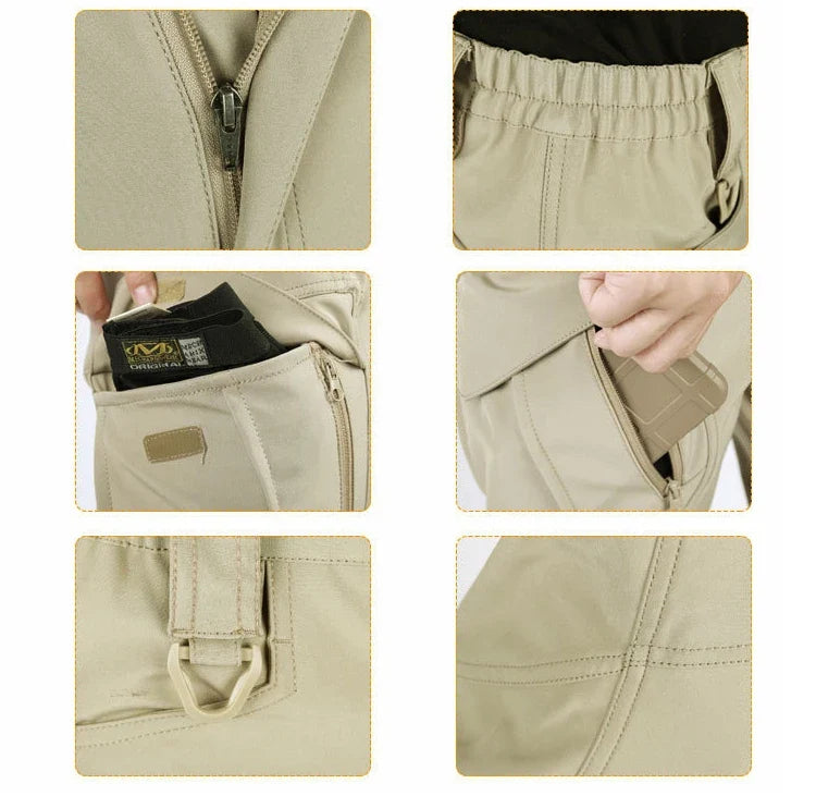 Men's Tactical Cargo Pants Military Style Joggers with Multiple Pockets Outdoor Elastic Waist for Spring Autumn Hiking Camping