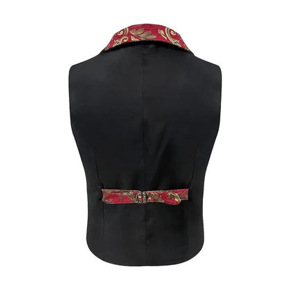 Four Seasons Men Suit Vest Contrast Color Printed Male Vest Slim Single-breasted Sleeveless Versatile Man Waistcoat