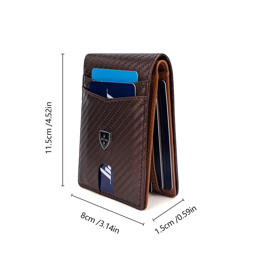 Slim Wallet for Men-Leather Money Clip Mens Wallets-RFID Blocking Front Pocket Bifold Credit Card Holder