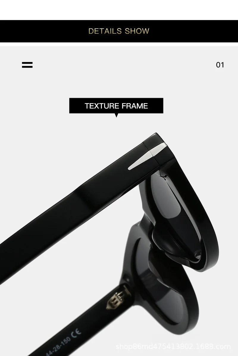 Fashion Thick Plate Acetate Lunette De Soleil Homme Retro Square Frame Personality Polarized Sunglasses Sunglasses Woman 2025