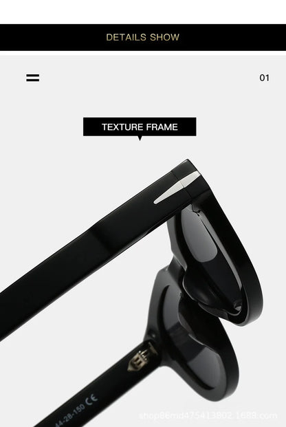 Fashion Thick Plate Acetate Lunette De Soleil Homme Retro Square Frame Personality Polarized Sunglasses Sunglasses Woman 2025