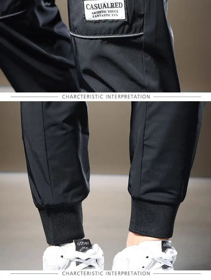 Summer 2023 Men's Casual Pants Black Grey Drawstring Joggers Lightweight Breathable Quick Dry Trousers Ice Silk Sportswear Man
