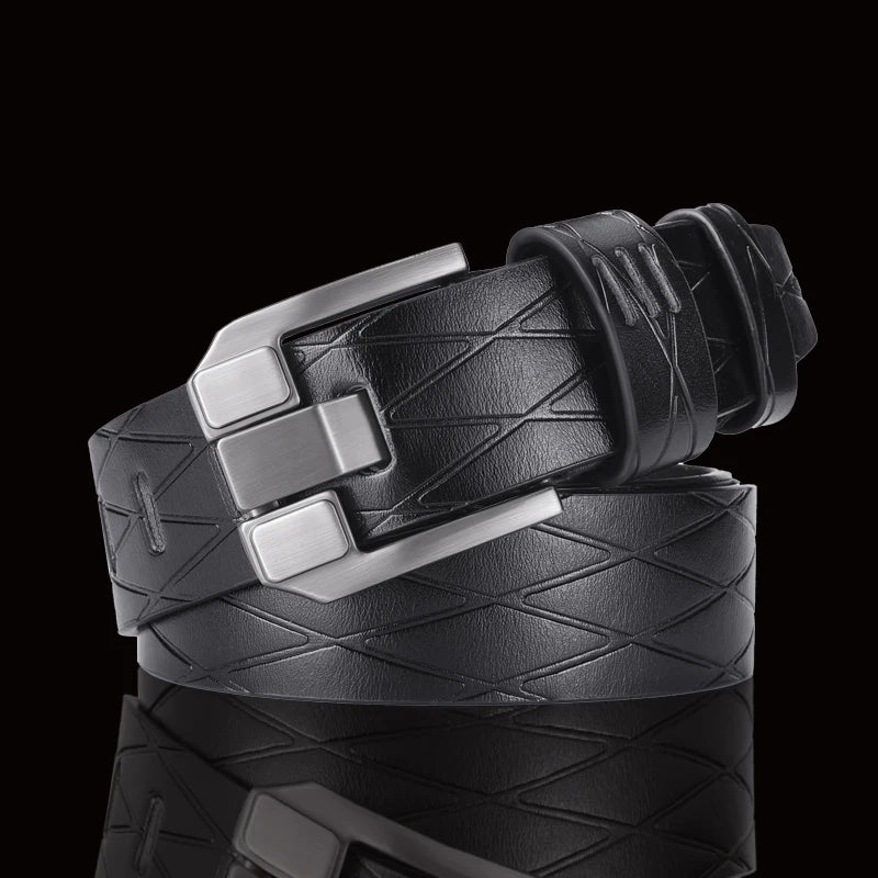 Pure Leather Belt, Men's Casual Leather Belt, Young People's Needle Buckle Denim Belt