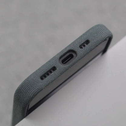 For MagSafe Nylon Canvas Phone Case For iPhone 13 14 15 16 Pro Max Plus Luxury Weave Texture Military Shockproof Magnetic Cover