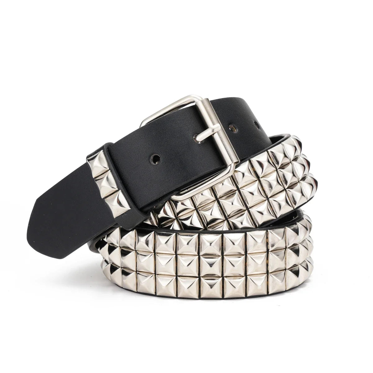A Unique, Fashionable and Trendy Hand-Rivet Gothic-Style Pin-Buckle PU Belt Suitable for Men, Women and Teenagers