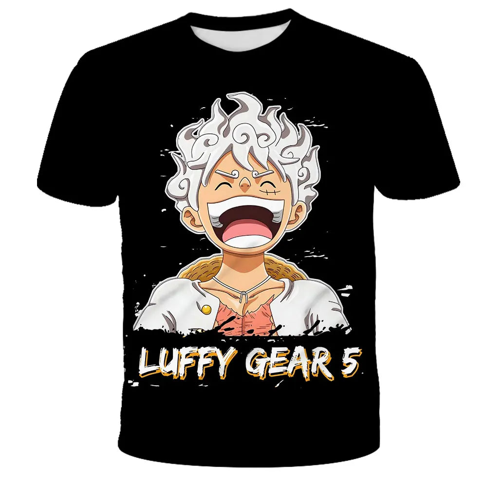 New Japanese anime One Piece cartoon children's adult 3D printed top T-shirt One Piece Dragon Ball boy cartoon top T-shirt