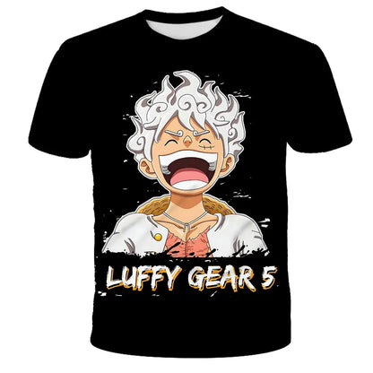 New Japanese anime One Piece cartoon children's adult 3D printed top T-shirt One Piece Dragon Ball boy cartoon top T-shirt