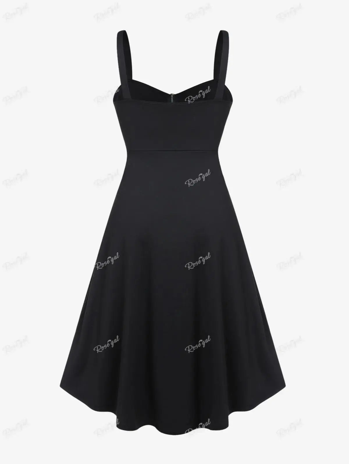 Plus Size Gothic Buckled Lace Up Midi Dress High Waist Sweetheart Neck Asymmetrical Half Zip Sleeveless Party Punk Dress