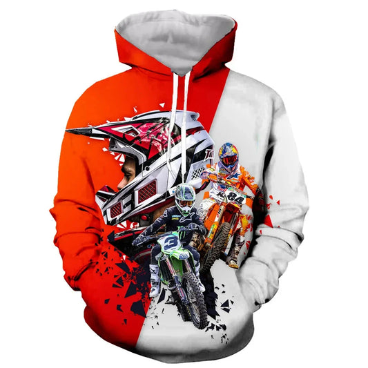 Motorcycle Motocross Printed Hoodies for Men New Fashion Long Sleeves 3D Sports Sweatshirts Jacket Oversized Clothes