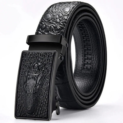 Genuine Leather Belt For Man Top Quality Luxury Famous Brand Male Belts Automatic Buckle Mens Crocodile Pattern Strap ZD2137