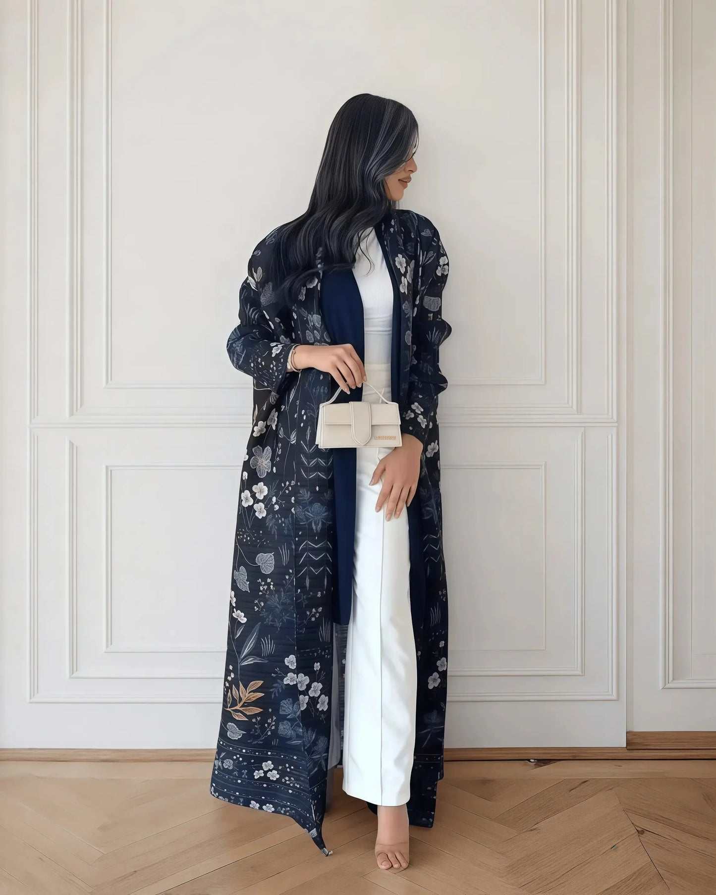 Women's Fold Miyake Pleated Abaya Long Sleeve Print Foldable Collar Robe Cardigan Coat New Winter Fashion Original Design 2026