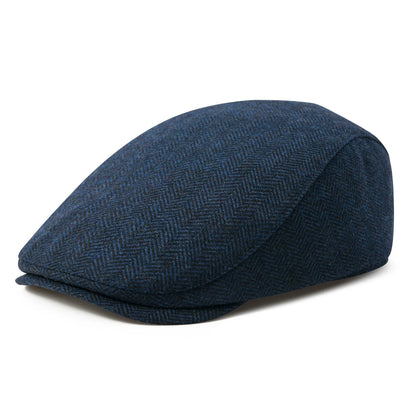 Men's Herringbone Flat Ivy Newsboy Hat Wool Blend Gatsby Cabbie Cap Winter Outdoor Hunting Cap