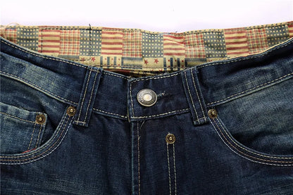 2026 New Men's Yellow Jeans, Blue Stretch Biker Trousers, Broken Hole Jeans, Fashion Popular Men Denim Pants Big Size 29-42