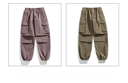 Mens Womens Spring Summer Lightweight Quick Dry Baggy Loose Paratrooper Cargo Pants Outdoor Techwear Multi Pocket Streetwear