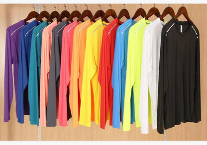 High Quality Spandex Men Women Kids Running Long Sleeve T-Shirt Quick Dry Gym Fitness Shirt Training Exercise Clothes Sports Top