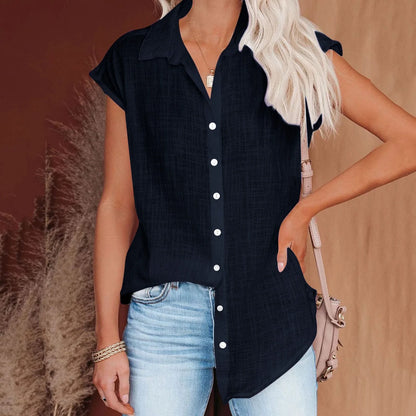 Summer Solid Cotton Linen Shirt Women's Clothing Casual Short Sleeve Tops Tee Ladies T-Shirts Blusas Thin Loose T Shirt Woman