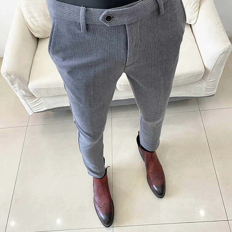 2025 Autumn Winter New Casual Woolen Suit Pants High Quality Slim Fit Dress Pants Men's Formal Business Office Social Trousers