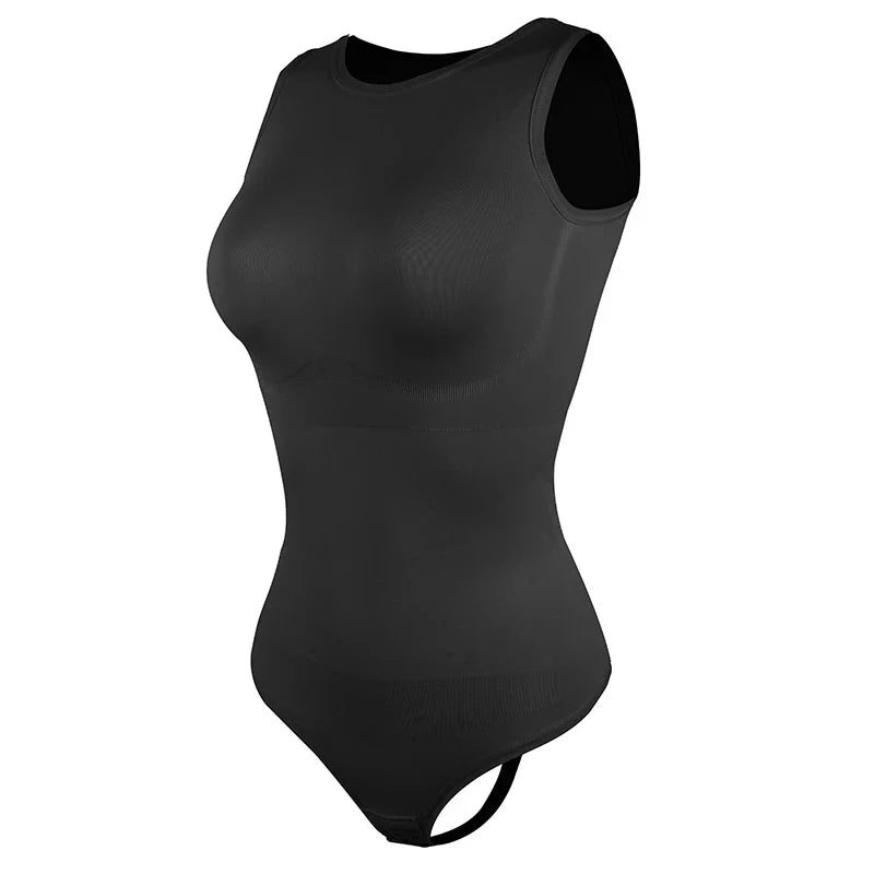 Bodysuits Sexy Sleeveless Crew Neck Shapewear Thong for womens Waist Trainer Tanks Tops Slim Tummy Control Body Shaper