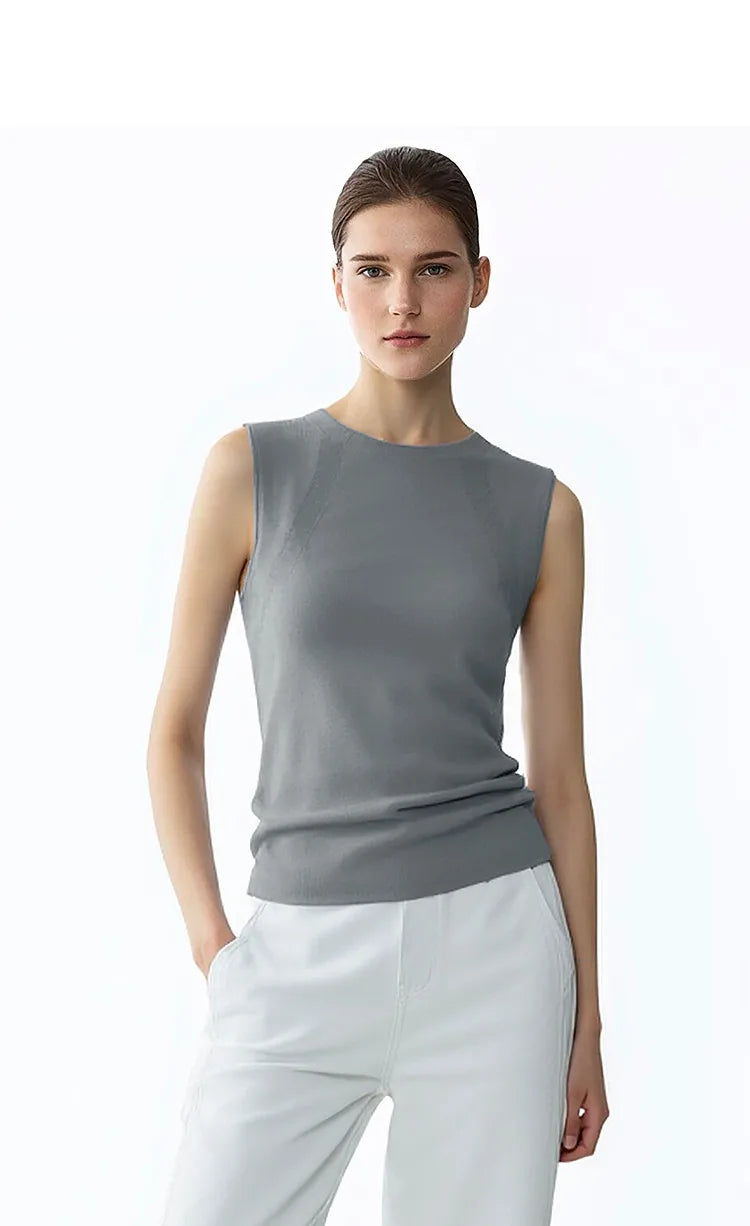 Women's Tank Top 2026 Summer New Round Neck Basic Solid Color Cami Slim Fit Versatile Sleeveless Vest Top female 12642039