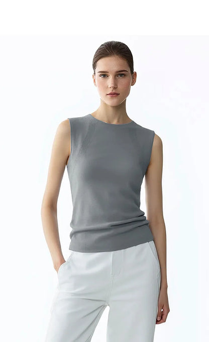 Women's Tank Top 2026 Summer New Round Neck Basic Solid Color Cami Slim Fit Versatile Sleeveless Vest Top female 12642039