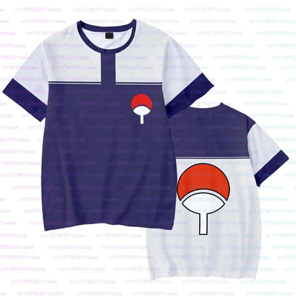 Kakashi Sasuke Anime Summer Boys Short Sleeve T-Shirt Men Cosplay Naruto Character 3D Print Fashion Short Sleeve Tops