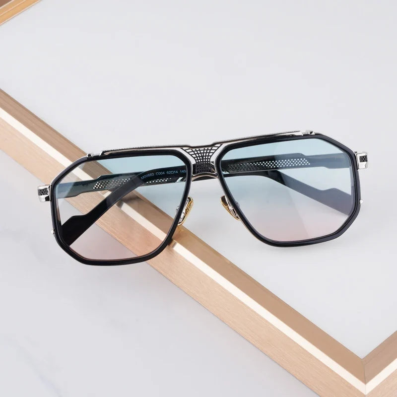 Luxury 0683 Alloy Sunglasses Men Brand Design Women Top Quality Hollow Top Quality Original Irregular Square Classical with Case